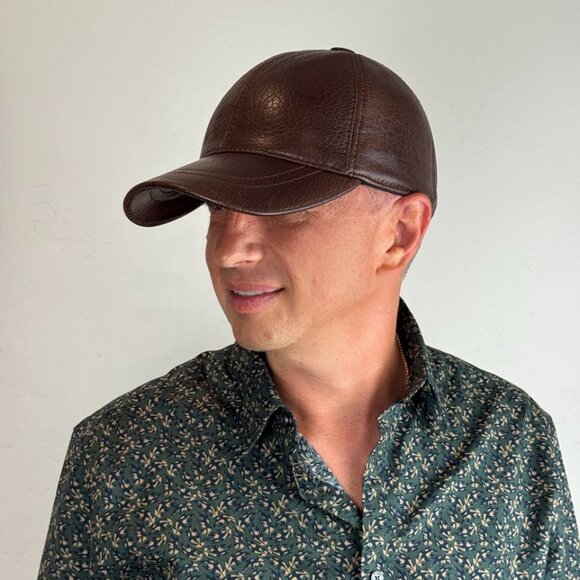 Real Lambskin Leather Ball Cap – Premium Leather Hat | Dad Hat - Picture 2 of 4